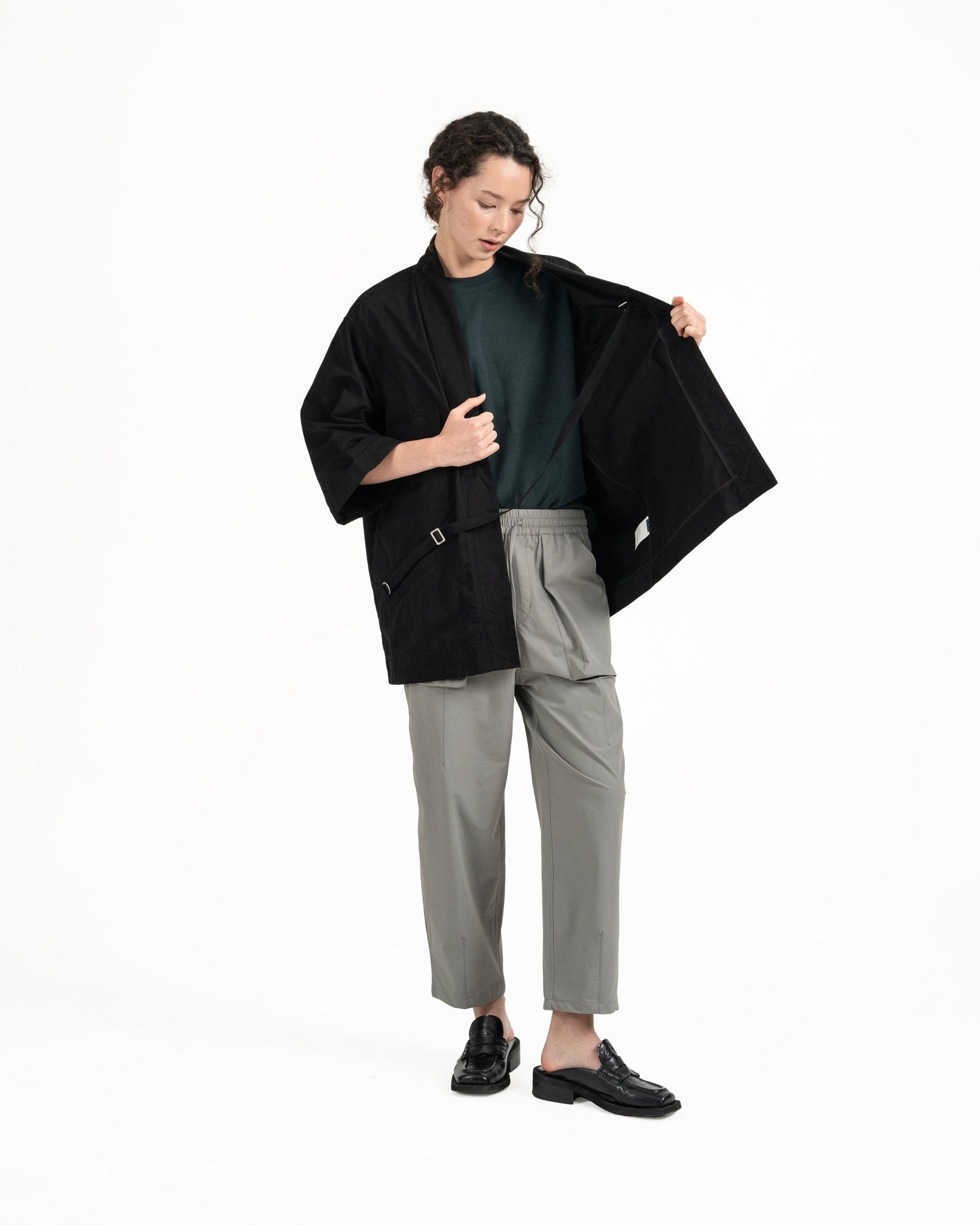 Stark Kimono Coat - Black - G R A Y E