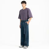 Straight Leg Belted Jeans - G R A Y E