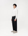 Tailored Dropped Crotch Pants - Black - G R A Y E