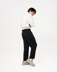Tailored Dropped Crotch Pants - Black - G R A Y E