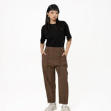 Tailored Dropped Crotch Pants - Copper Brown - G R A Y E