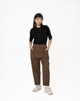Tailored Dropped Crotch Pants - Copper Brown - G R A Y E