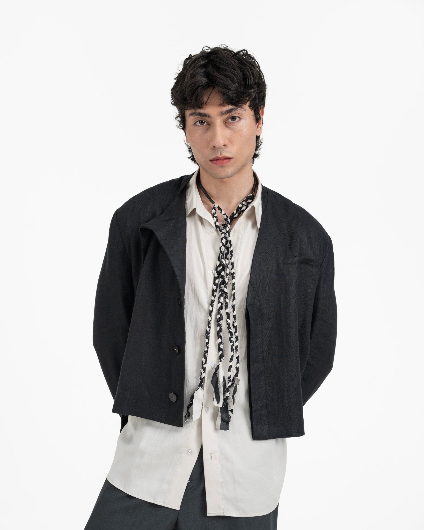 Tanglefolk Necklace - Black and Gray - G R A Y E