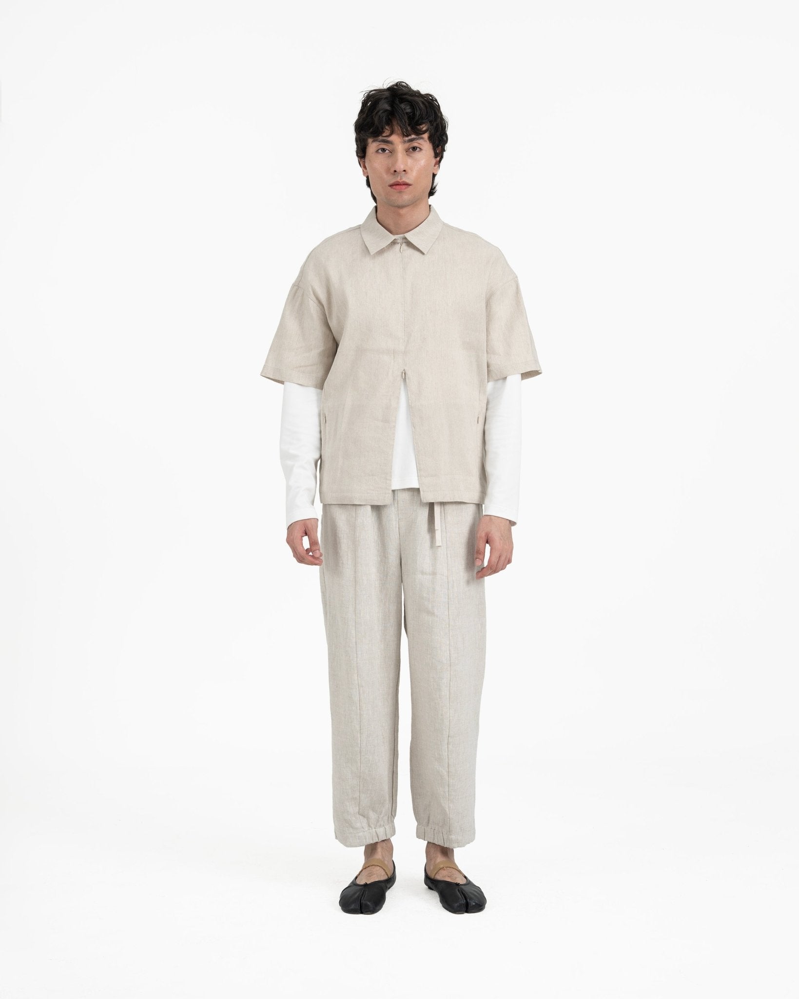 Technical Linen Shirt - Natural - G R A Y E
