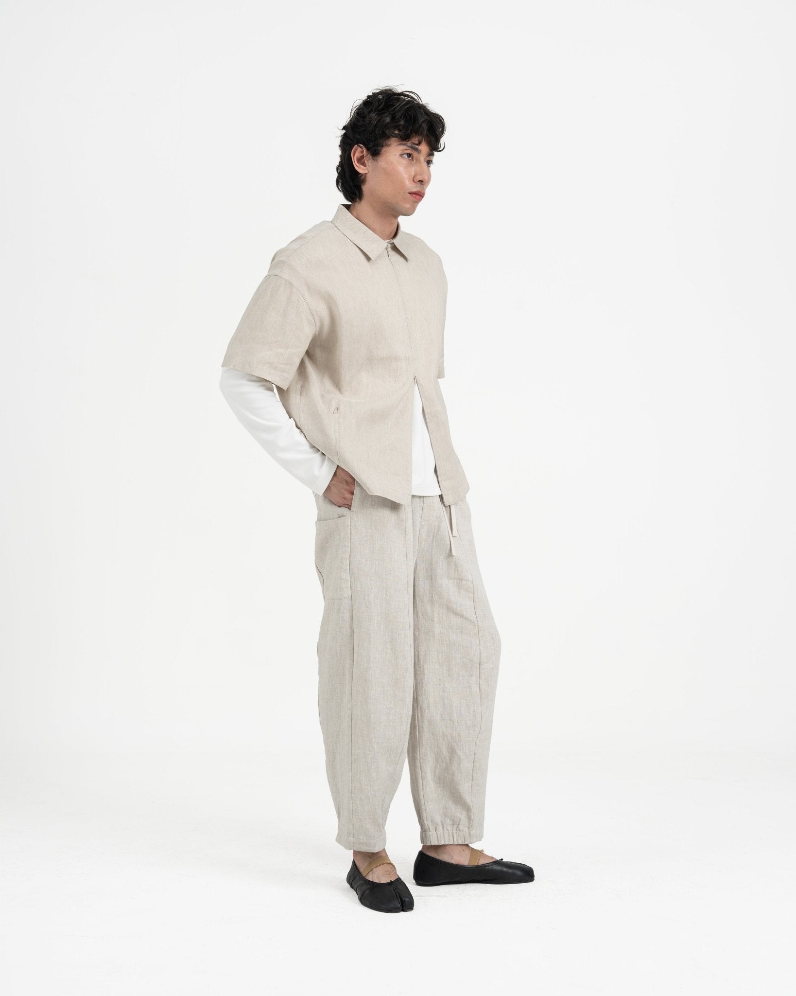 Technical Linen Shirt - Natural - G R A Y E