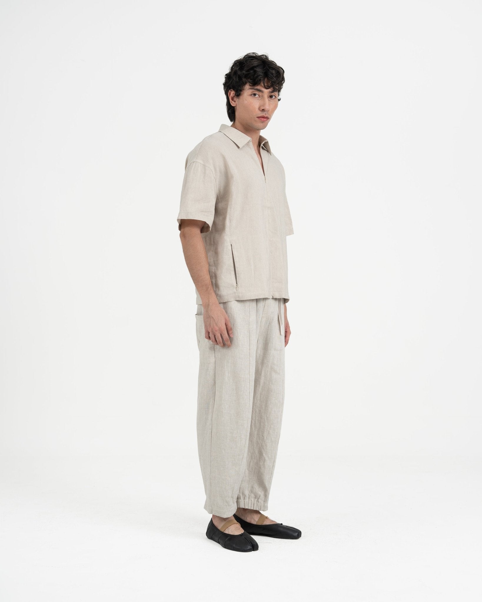 Technical Linen Shirt - Natural - G R A Y E