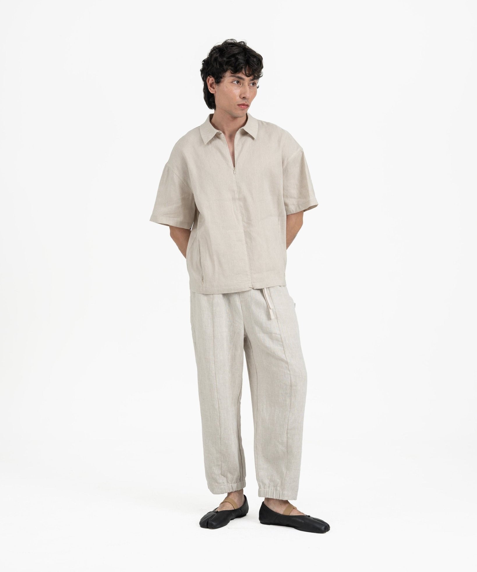 Technical Linen Shirt - Natural - G R A Y E
