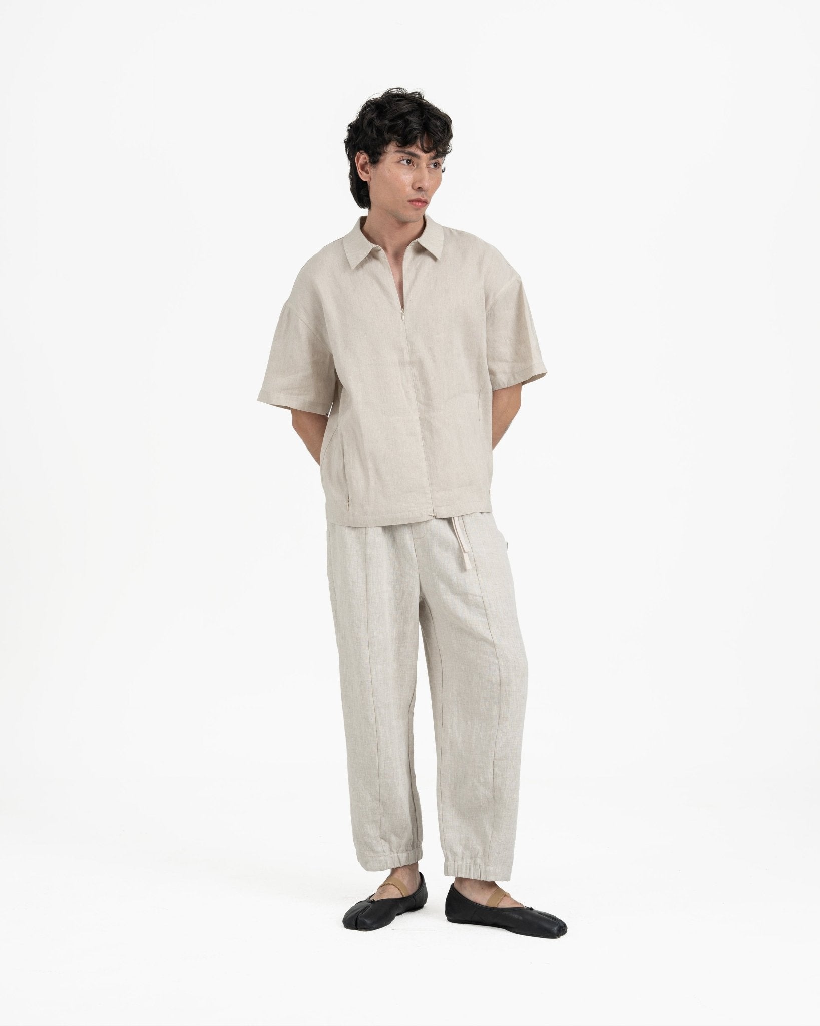 Technical Linen Shirt - Natural - G R A Y E