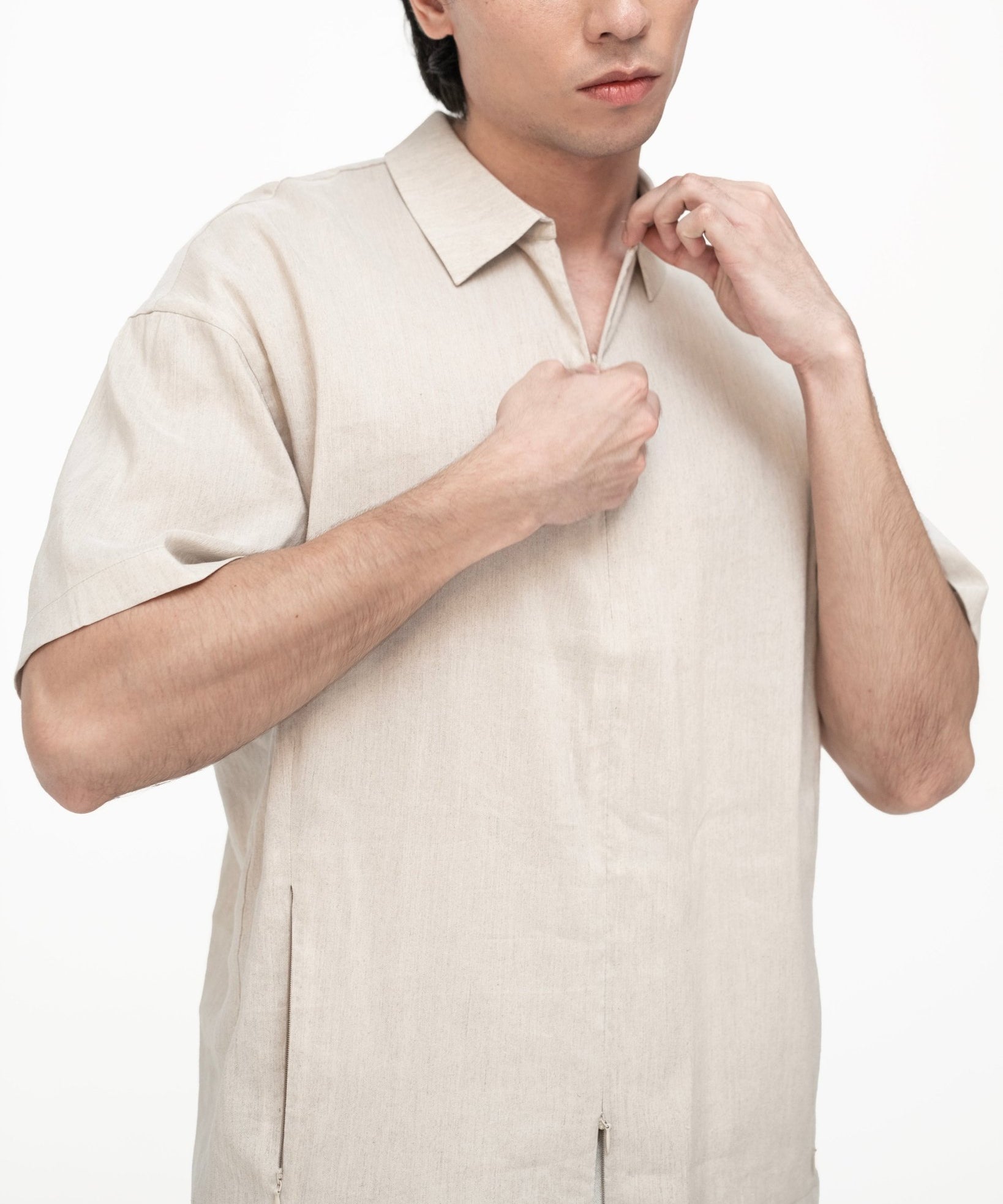 Technical Linen Shirt - Natural - G R A Y E