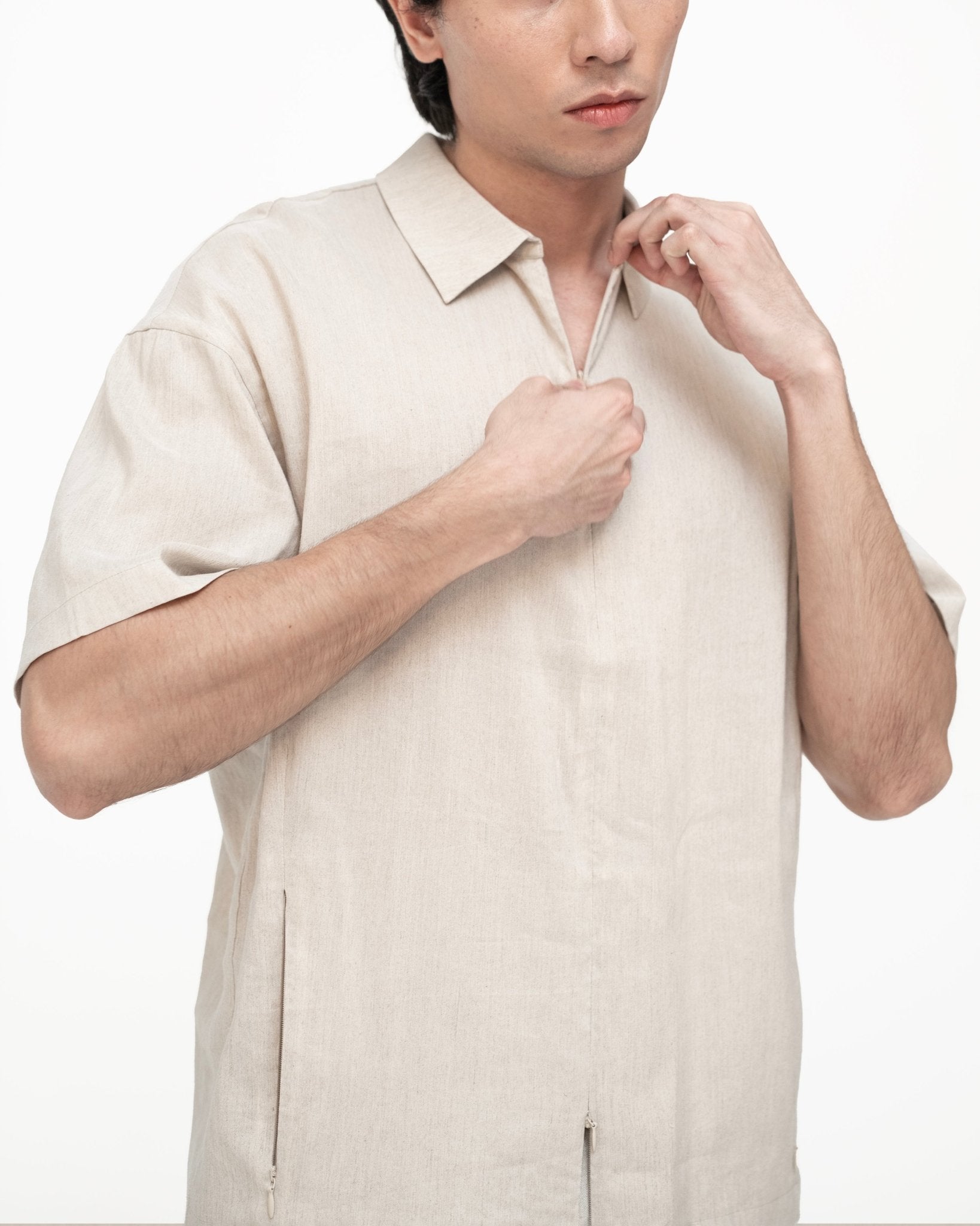Technical Linen Shirt - Natural - G R A Y E