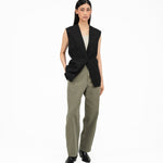 Tie - Back Wool Vest - G R A Y E