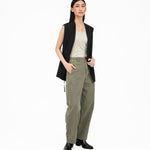 Tie - Back Wool Vest - G R A Y E