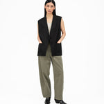 Tie - Back Wool Vest - G R A Y E