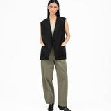 Tie - Back Wool Vest - G R A Y E