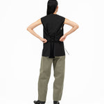 Tie - Back Wool Vest - G R A Y E