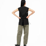 Tie - Back Wool Vest - G R A Y E
