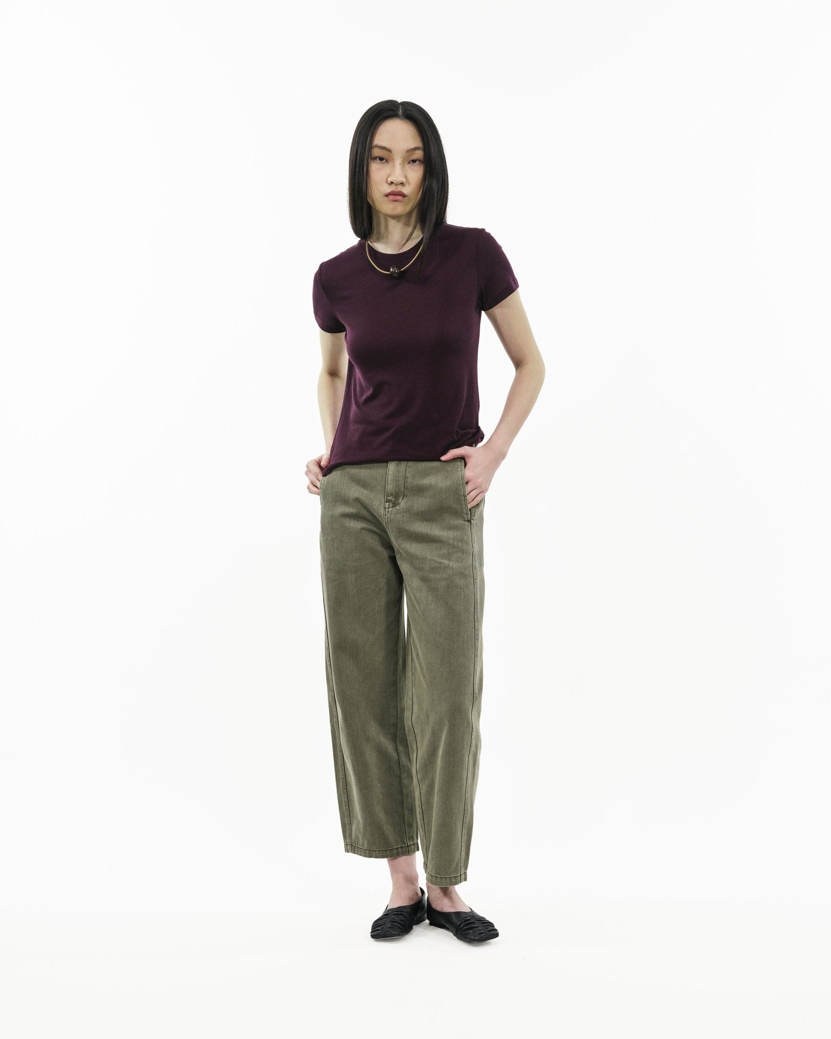 Ultra - Soft Wool Tee - Dusk Plum - G R A Y E