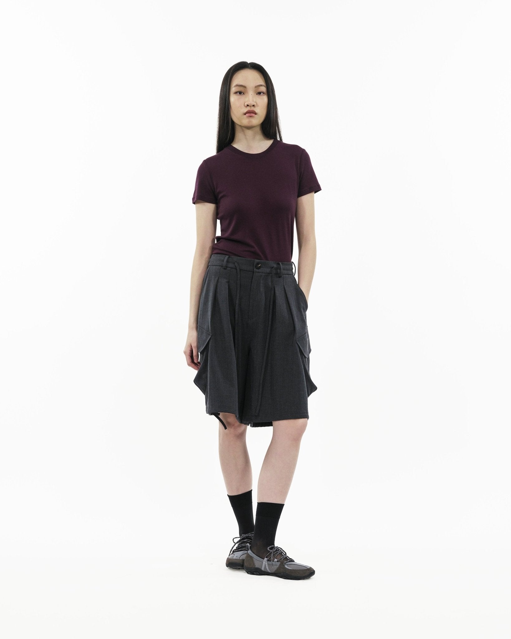 Ultra - Soft Wool Tee - Dusk Plum - G R A Y E