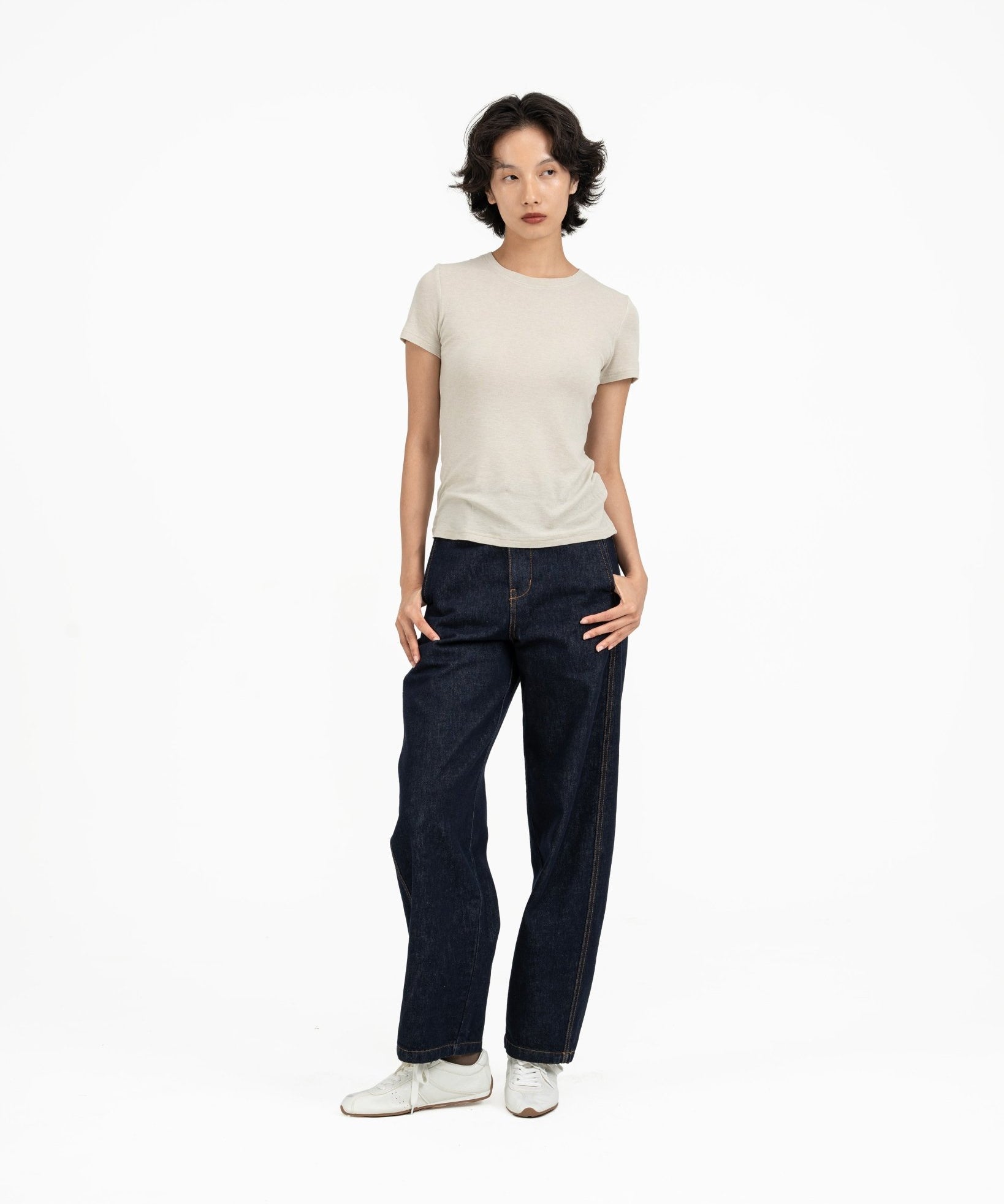 Ultra - Soft Wool Tee - Ivory - G R A Y E