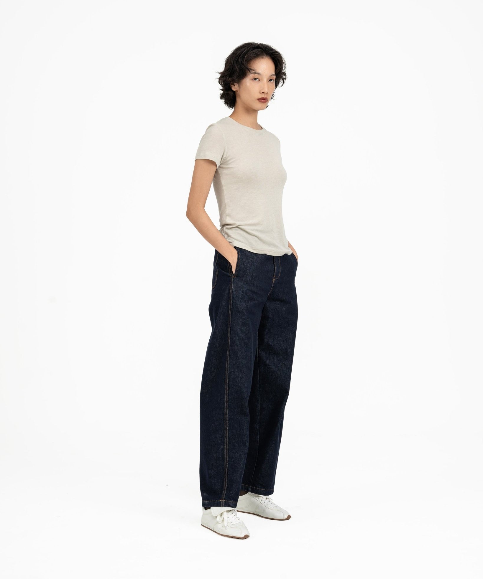 Ultra - Soft Wool Tee - Ivory - G R A Y E