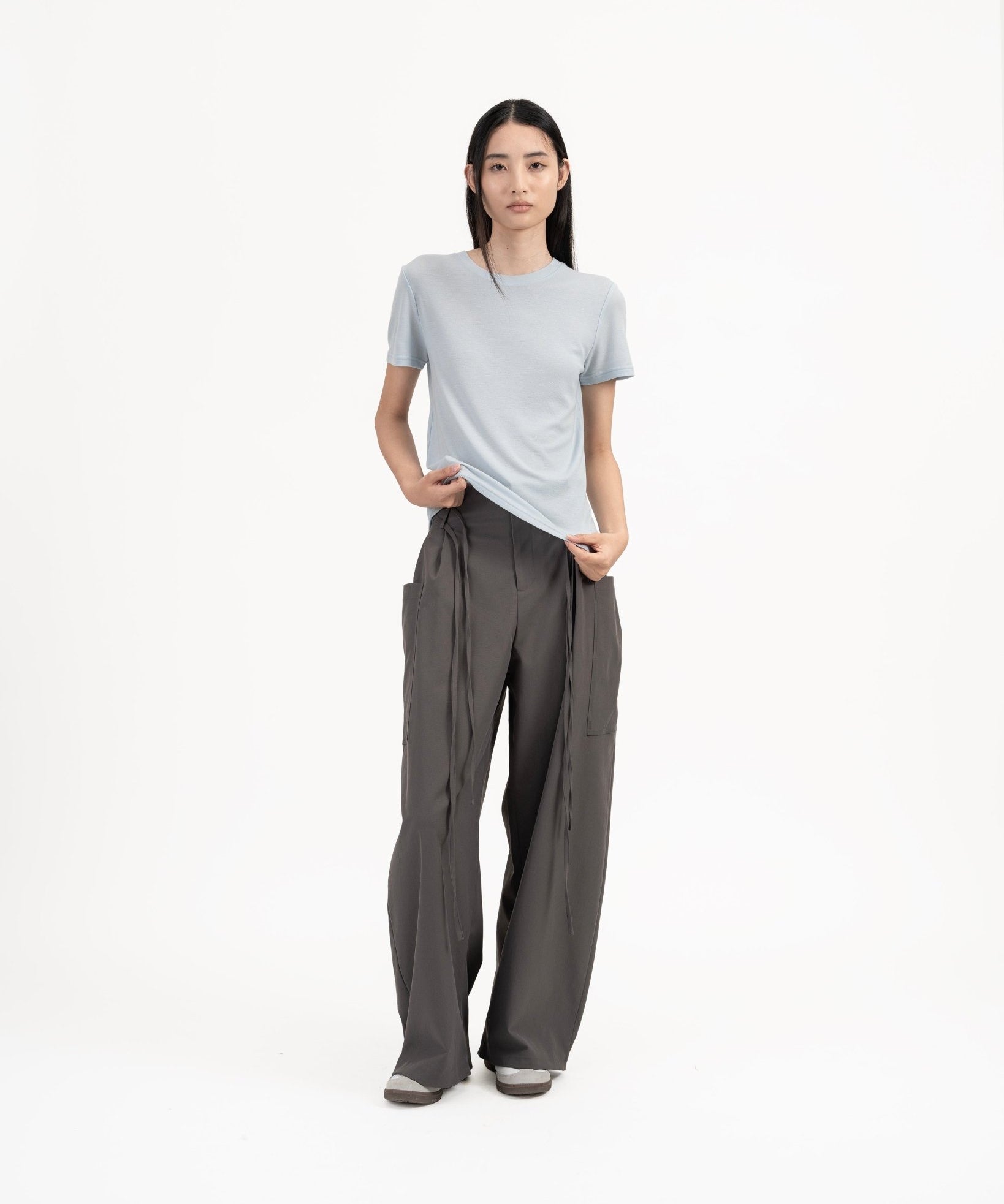 Ultra - Soft Wool Tee - Powder Blue - G R A Y E