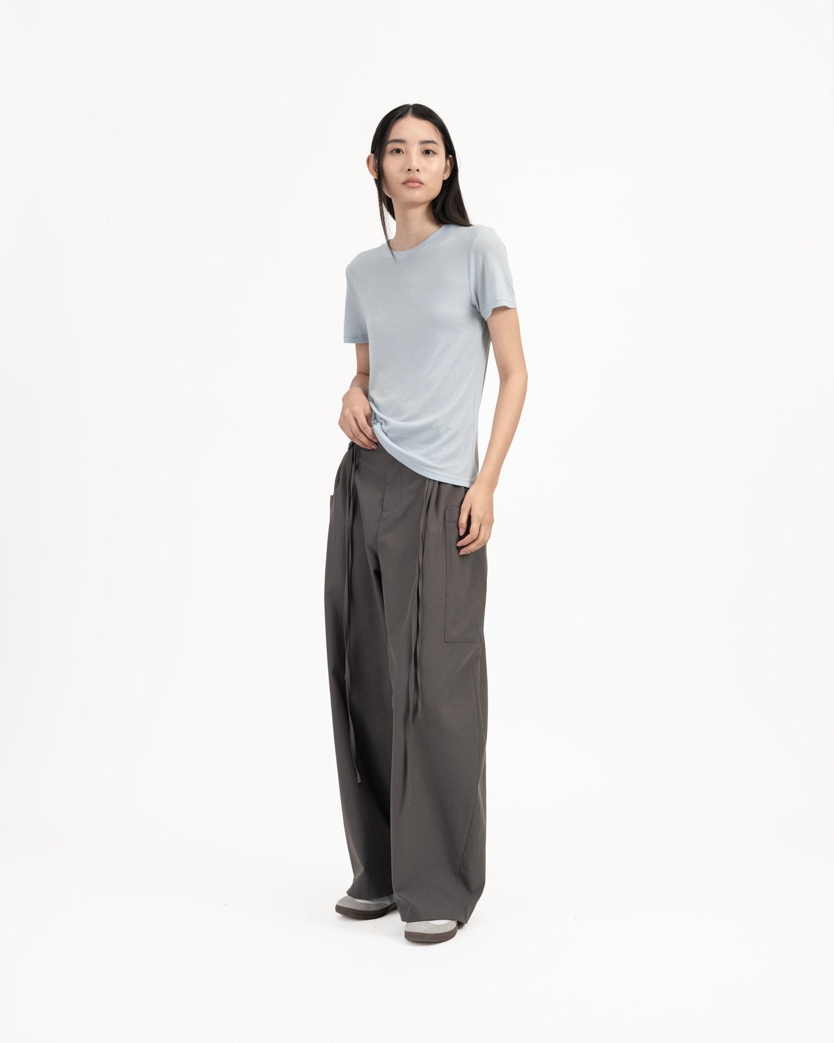 Ultra - Soft Wool Tee - Powder Blue - G R A Y E
