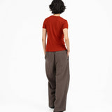 Ultra - Soft Wool Tee - Scarlet - G R A Y E