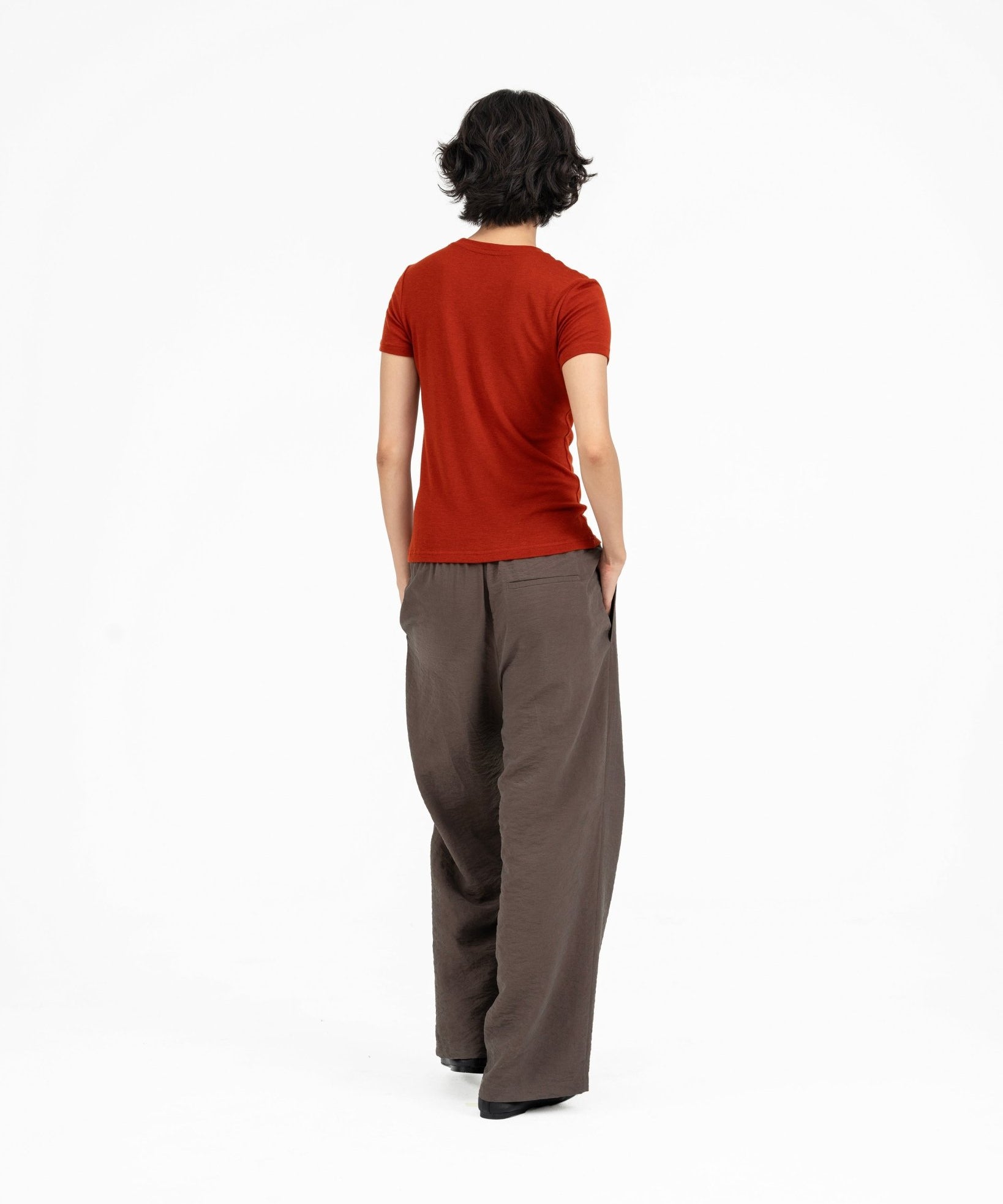 Ultra - Soft Wool Tee - Scarlet - G R A Y E