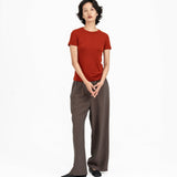 Ultra - Soft Wool Tee - Scarlet - G R A Y E