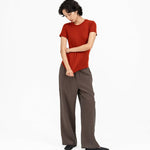 Ultra - Soft Wool Tee - Scarlet - G R A Y E