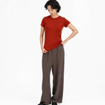 Ultra - Soft Wool Tee - Scarlet - G R A Y E