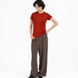 Ultra - Soft Wool Tee - Scarlet - G R A Y E
