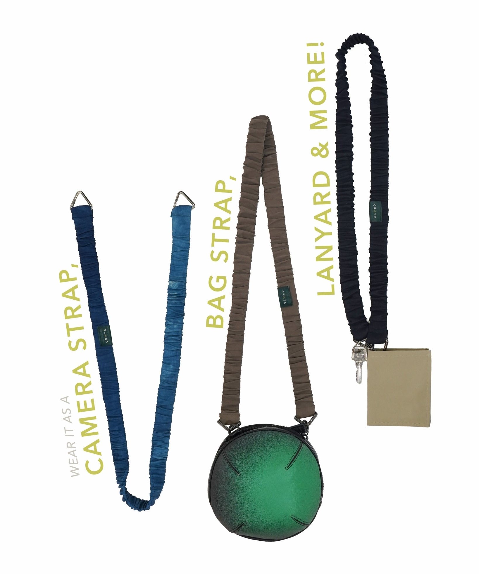 Upcycled Elasticated Strap - G R A Y E