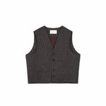 V - Neck Gilet - Brown - G R A Y E