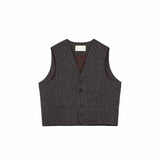 V - Neck Gilet - Brown - G R A Y E