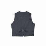 V - Neck Overlay Vest - Pinstripe Blue - G R A Y E
