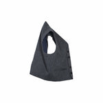 V - Neck Overlay Vest - Pinstripe Blue - G R A Y E