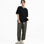 V Placket Tee 2.0 - Black - G R A Y E