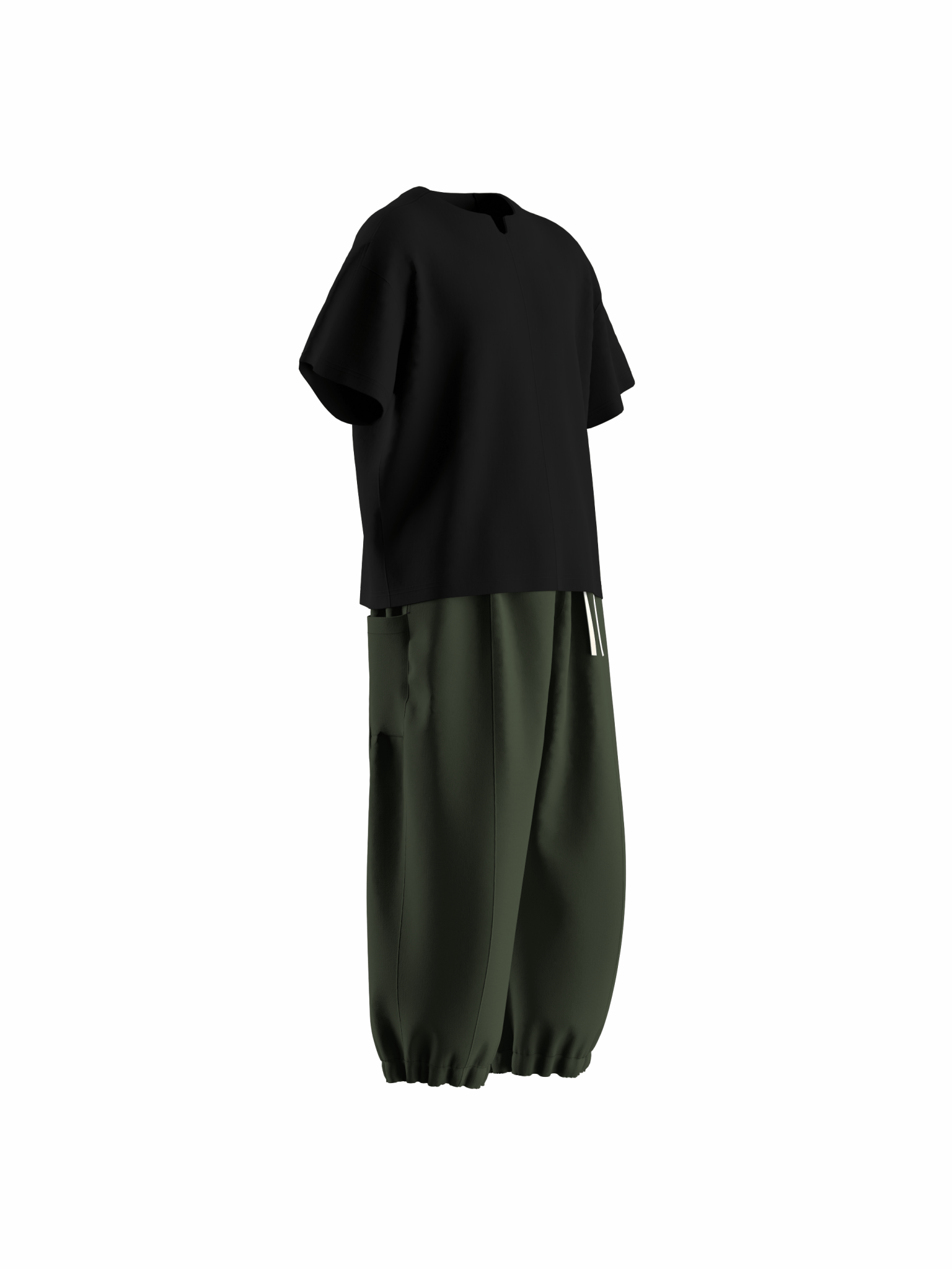 V Placket Tee 2.0 - Black - G R A Y E
