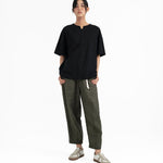 V Placket Tee 2.0 - Black - G R A Y E
