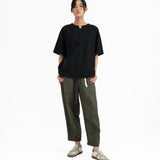 V Placket Tee 2.0 - Black - G R A Y E