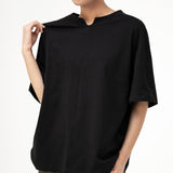 V Placket Tee 2.0 - Black - G R A Y E