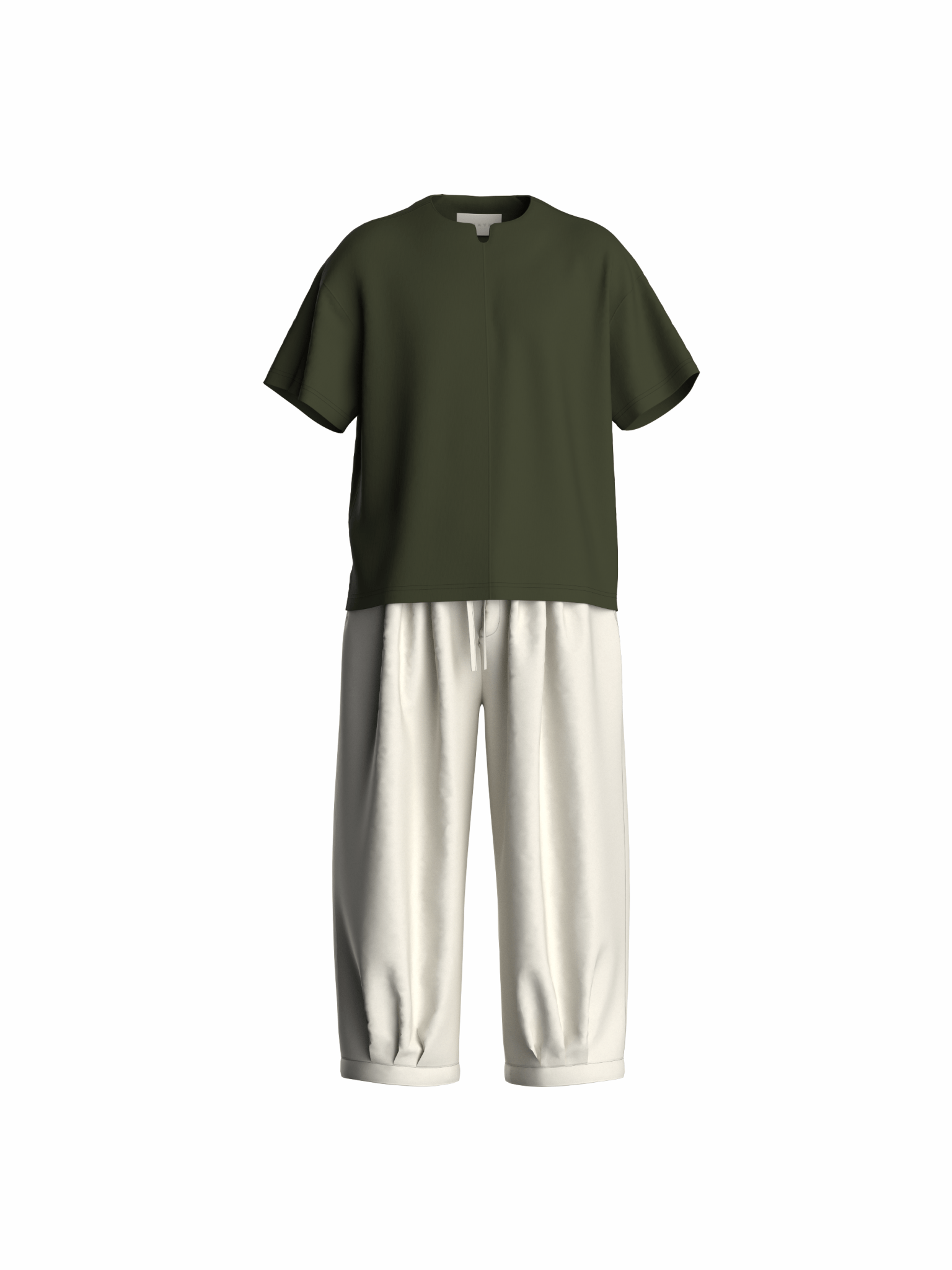 V Placket Tee 2.0 - Olive - G R A Y E