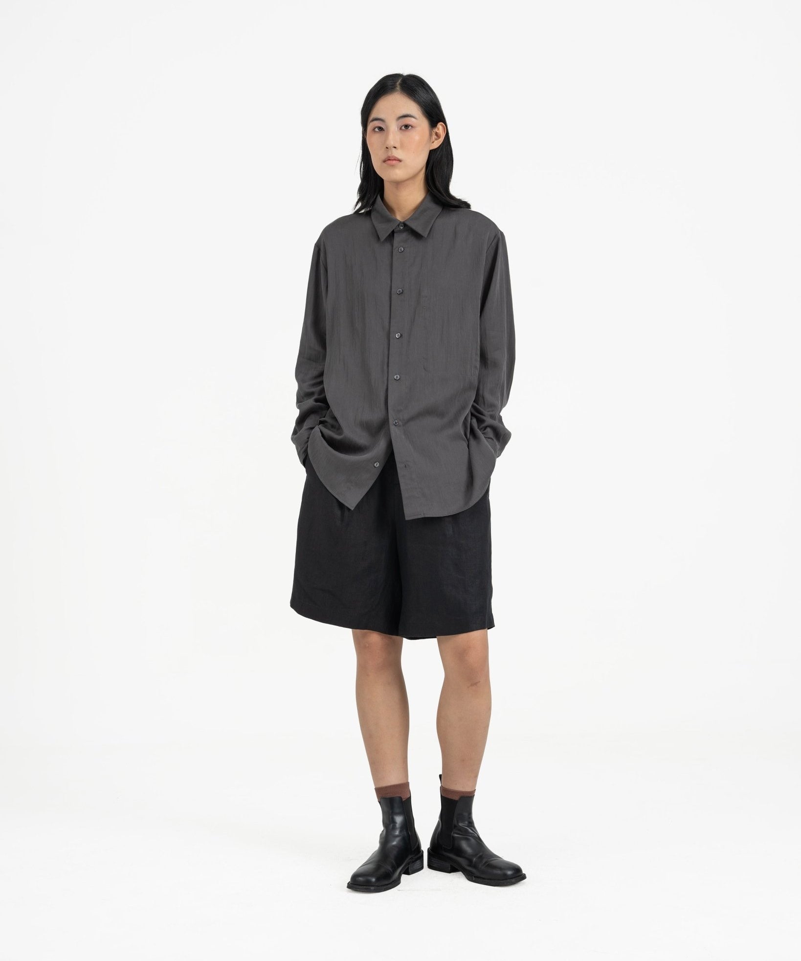 Willow Button Shirt - Hale Navy - G R A Y E