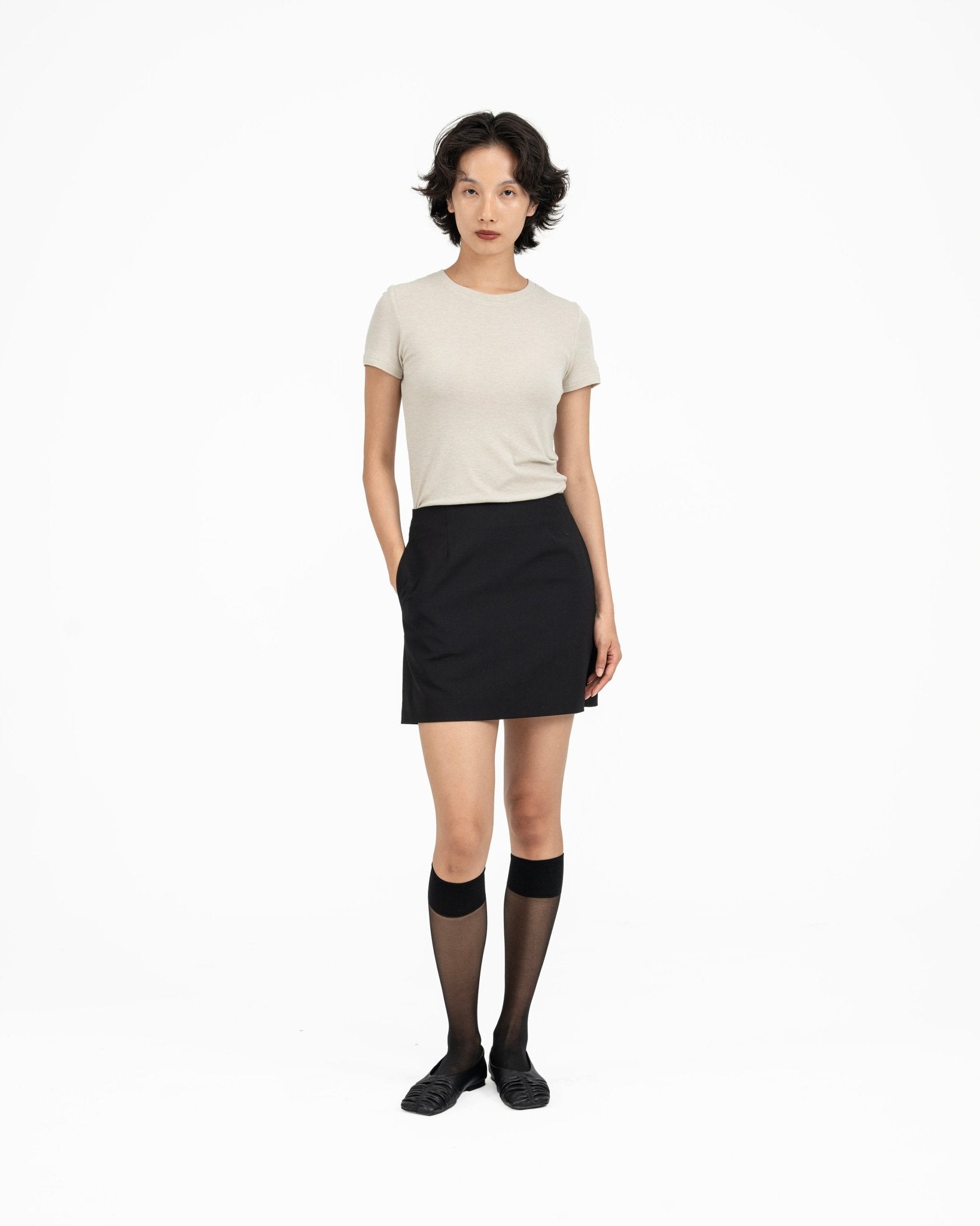 Wool Mini Skirt - G R A Y E