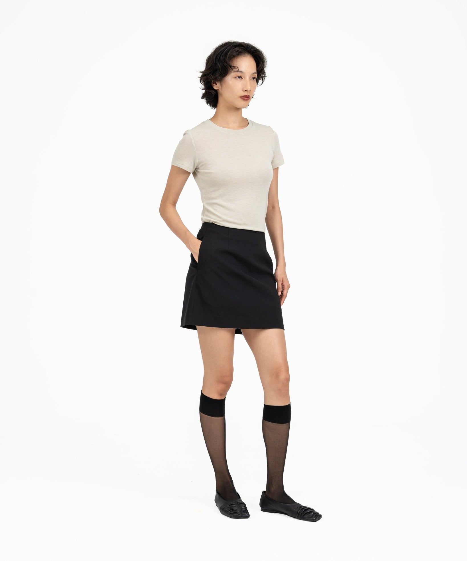 Wool Mini Skirt - G R A Y E