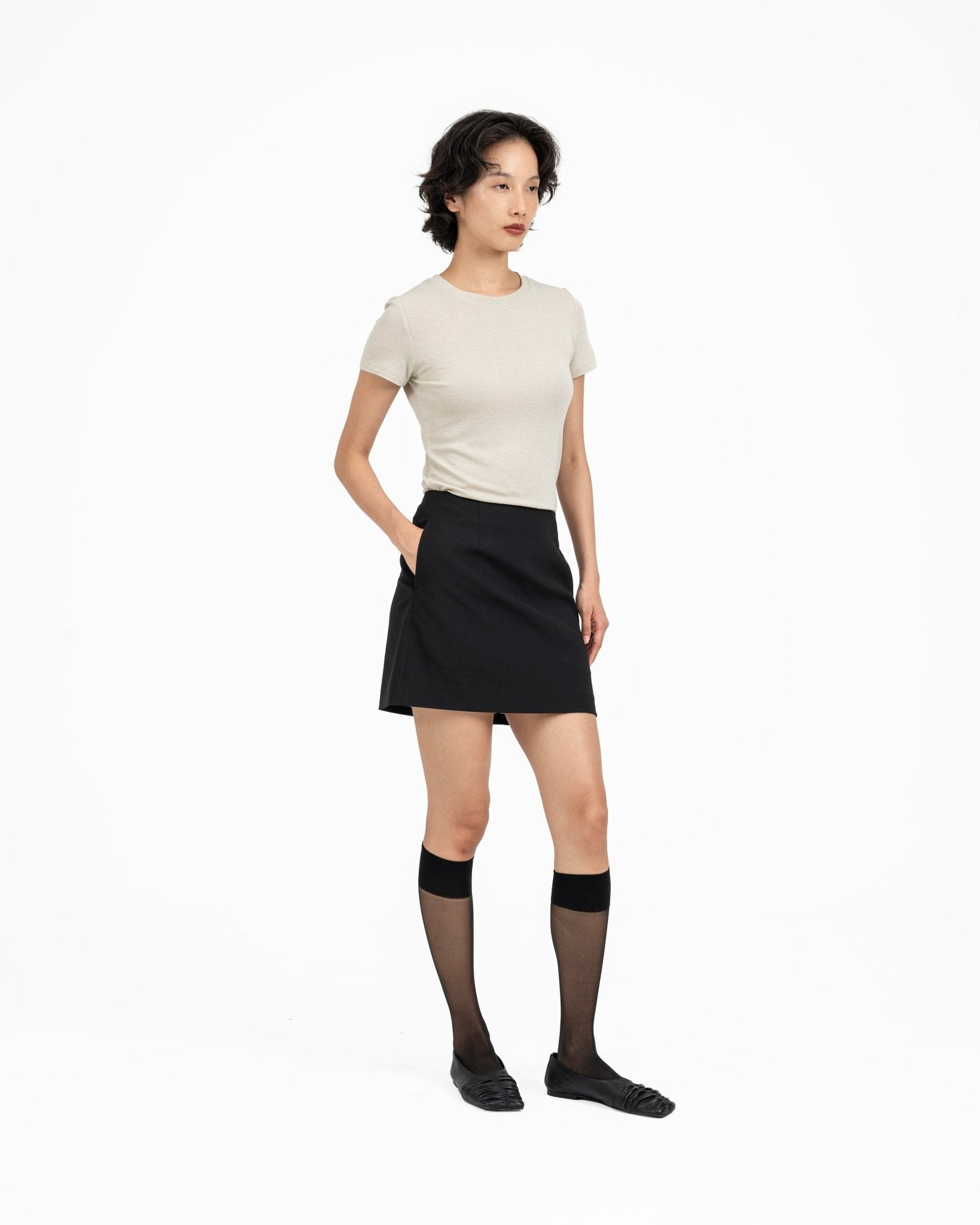 Wool Mini Skirt - G R A Y E