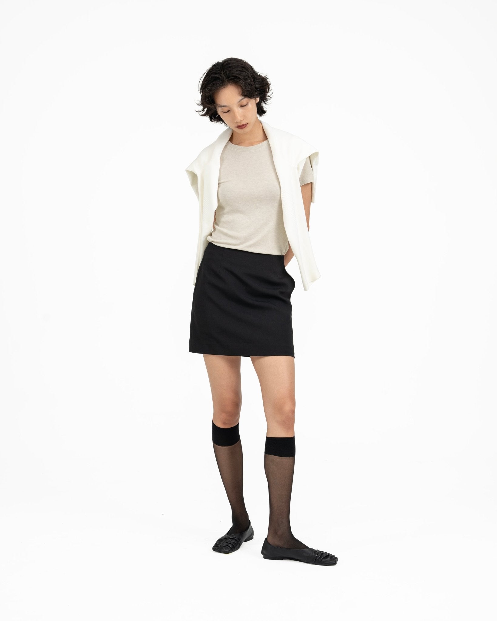 Wool Mini Skirt - G R A Y E