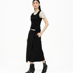 Wrap - over Midi Skirt - Black - G R A Y E