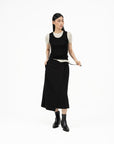 Wrap - over Midi Skirt - Black - G R A Y E